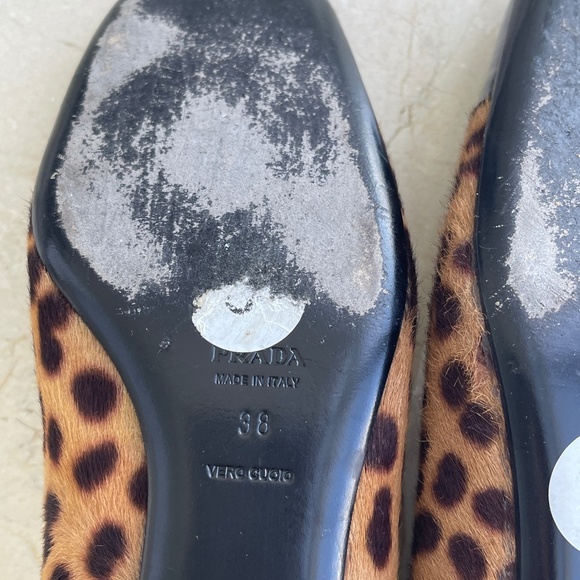 PRADA LEOPARD PRINT PONNY HAIR LEATHER AND PATENT SZ 8 - Picture 8 of 13